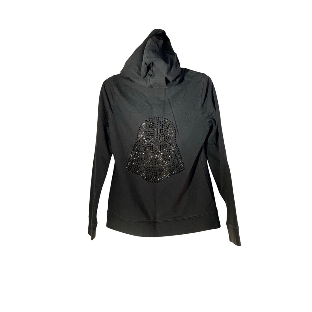 Rock & Republic women's Star Wars Darth Vader rhinestone zip-up hoodie size XS